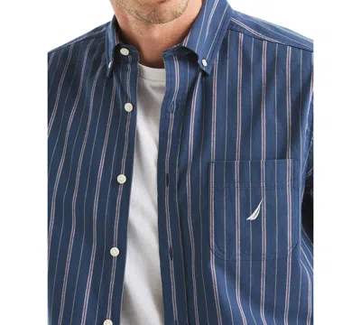 Nautica Men's Stripe Oxford Shirt In Blue