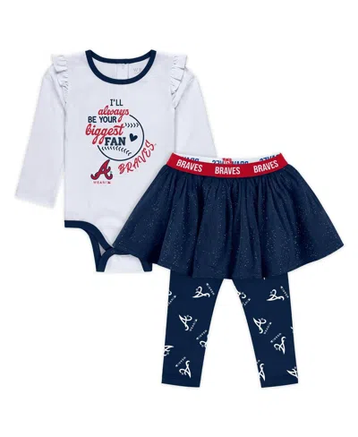 Wear By Erin Andrews Baby Boys And Girls 3-piece Atlanta Braves Tutu Set In Blue