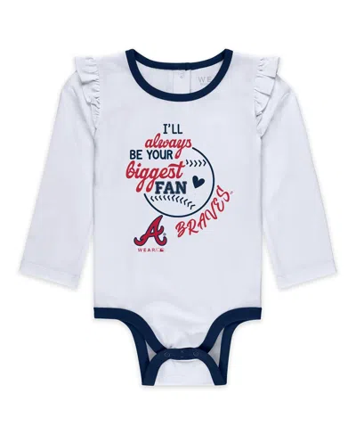 Wear By Erin Andrews Baby Boys And Girls 3-piece Atlanta Braves Tutu Set In Blue