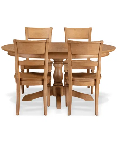 Macy's Willowmere 5-pc. Dining Set (round Table & 4 Wood Chairs) Created For .