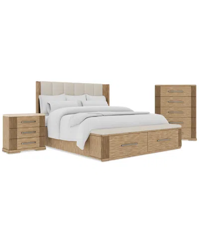 Macy's Frandlyn 3-pc. Queen Bedroom Set (storage Bed, Chest & Stone Top Nightstand)