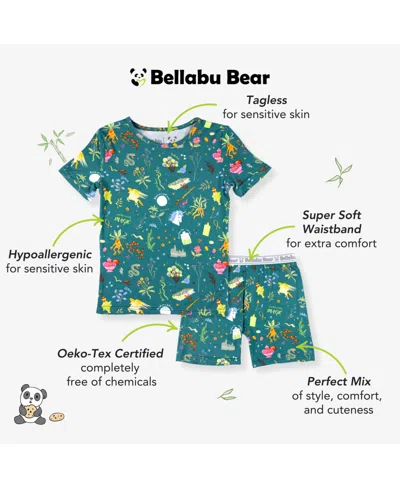 Bellabu Bear Kids Unisex Mandrakes Potions & Herbs 2-piece Short Sleeve & Shorts Pajama Set In Green