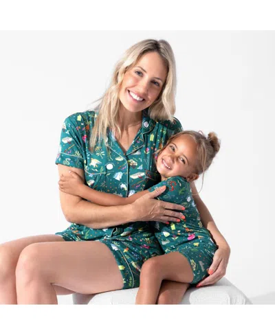 Bellabu Bear Kids Unisex Mandrakes Potions & Herbs 2-piece Short Sleeve & Shorts Pajama Set In Green