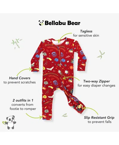 Bellabu Bear Unisex Hogwarts Express Convertible Footie In Red