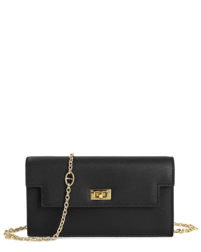 Tiffany & Fred Paris Grained Leather Wallet In Black