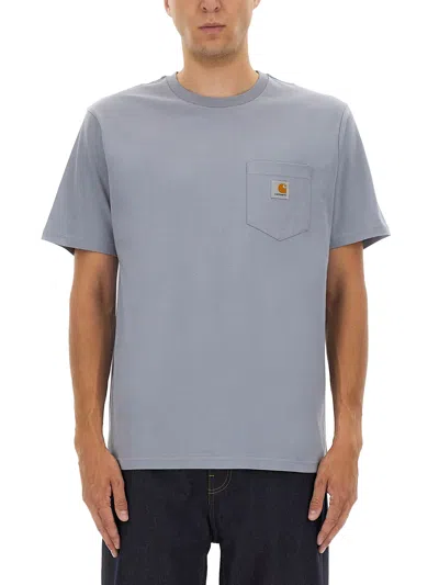 Carhartt Pocket Crew Neck T-shirt With Short Sleeves In Gray