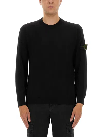 Stone Island Cotton Sweatshirt In Black