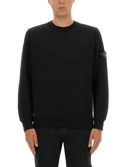 Stone Island Light Rws Pure Wool Sweater In Black