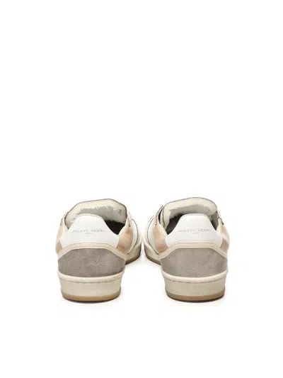 Philippe Model Veau Crackle Blanc Sable Sneakers In White