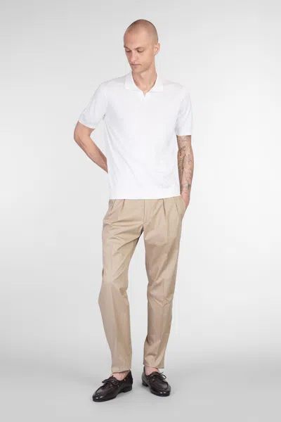 Tagliatore P-gord24 Pants In Beige Cotton In Brown