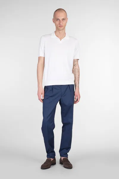 Tagliatore P-gord24 Pants In Blue Cotton In Blue