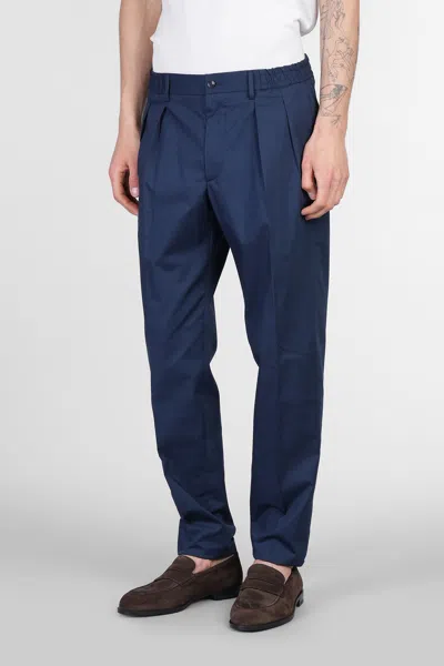 Tagliatore P-gord24 Pants In Blue Cotton In Blue