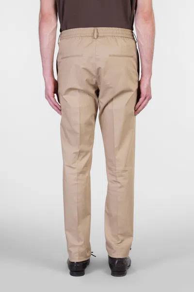 Tagliatore P-newman Pants In Beige Cotton In Brown