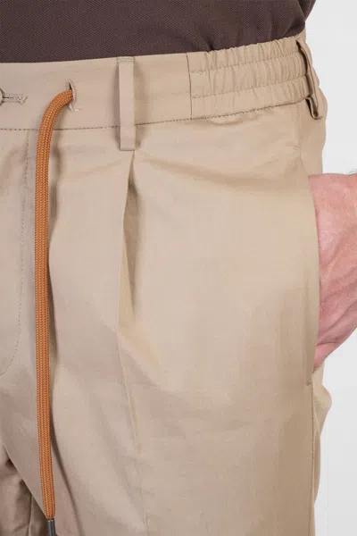 Tagliatore P-newman Pants In Beige Cotton In Brown
