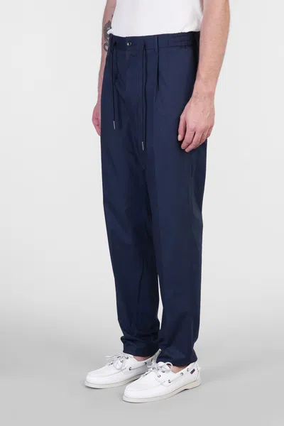Tagliatore P-newman Pants In Blue Cotton In Blue