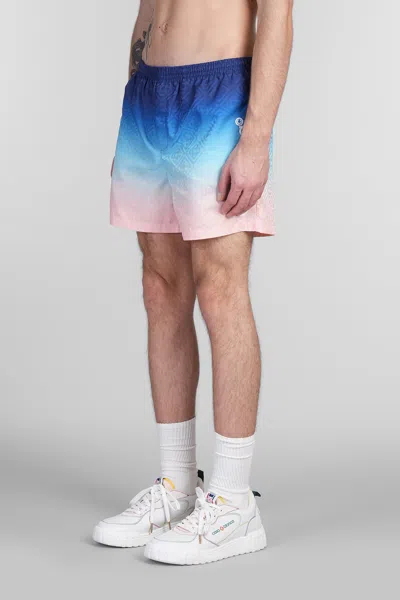 Casablanca Gradient Monogram Shorts With Elasticized Waistband In Blue