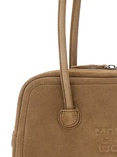 Margesherwood Soft Textured Baguette Bag With Elongated Silhouette In Brown