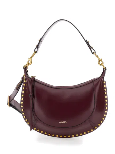 Isabel Marant Naoko Burgundy Leather Crossbody Bag In Burgundy