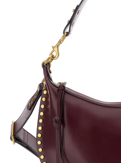 Isabel Marant Naoko Burgundy Leather Crossbody Bag In Burgundy
