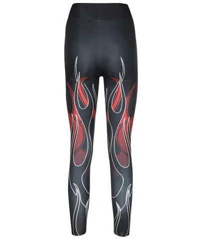 Vision Of Super Flame-print Leggings In Black