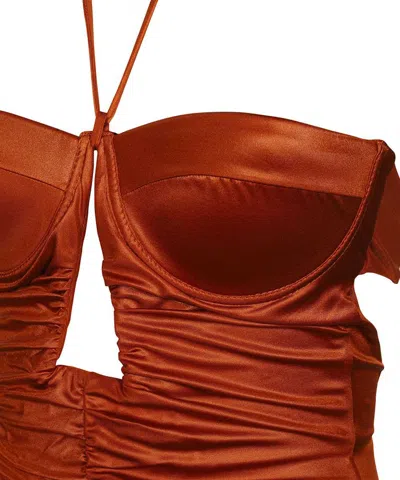 Gcds One-piece Swimsuit In Burgundy