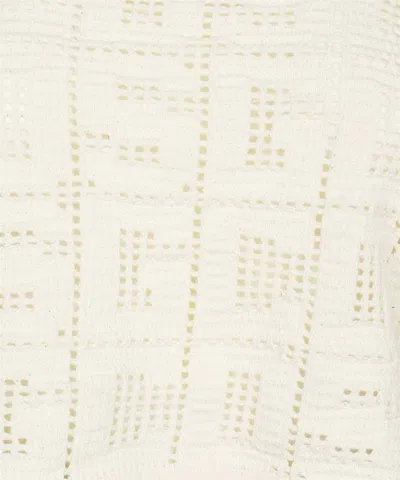Gcds Knitted Crop Top In Neutral