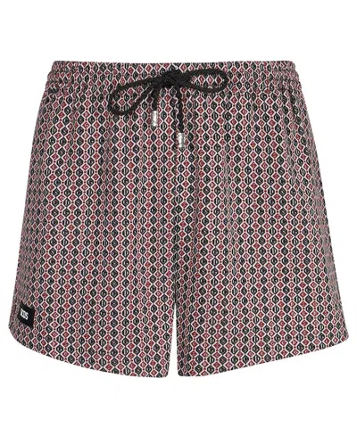 Gcds Bermuda Shorts With All-over Logo In Multi