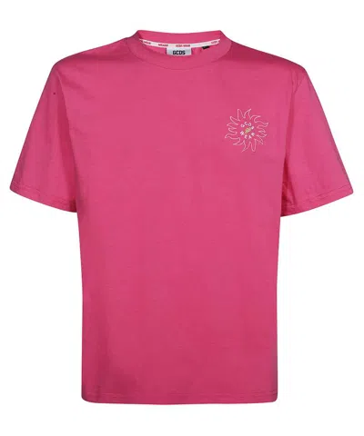 Gcds Surfing Wirdo Graphic-print T-shirt In Pink
