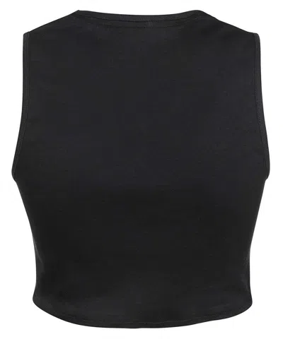 Gcds Cotton Crop-top In Black