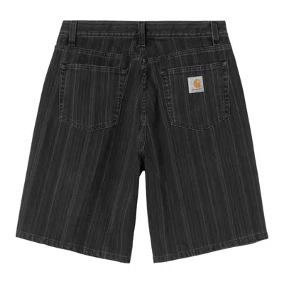 Carhartt Work In Progress Rylan Loose Fit Stripe Cotton Denim Shorts