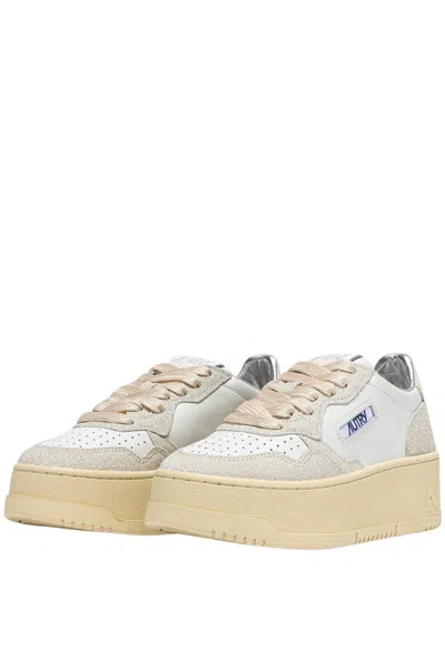 Autry Platform Low Lea Stars Wht Wht