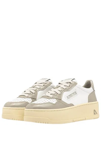 Autry Platform Low Lea Pat Wht Pltaupe