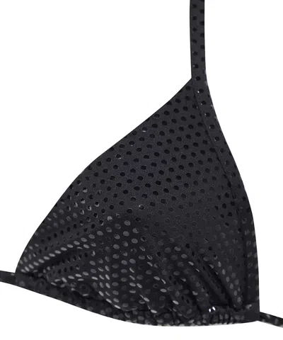Balmain Foiled Triangle Bikini In Black
