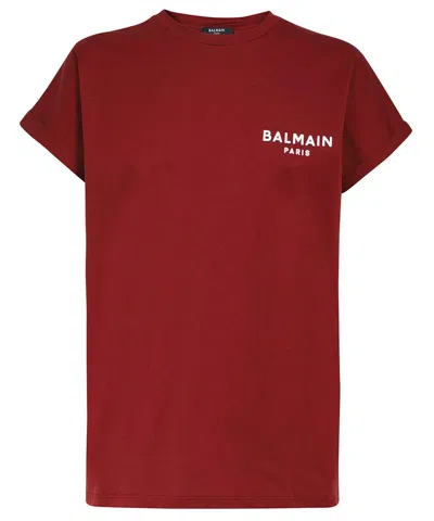 Balmain Cotton T-shirt In Red