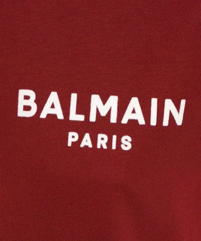 Balmain Cotton T-shirt In Red