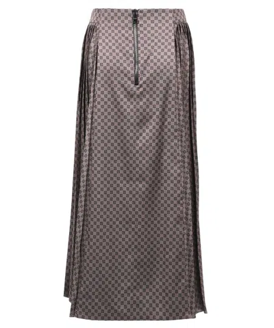 Balmain Printed Skirt In Gray