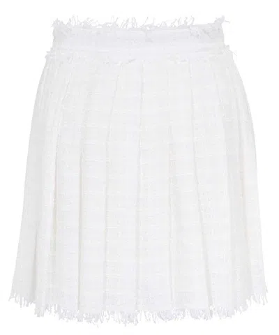 Balmain Knitted Mini Skirt In White