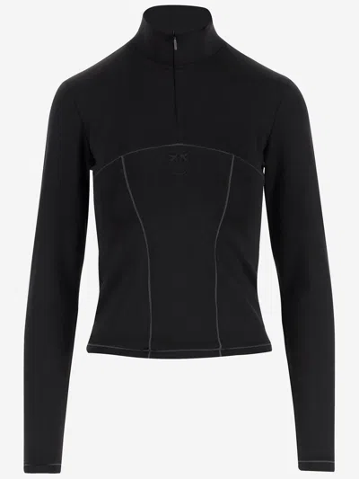 Pinko Stretch Nylon Jersey With Logo In Blue