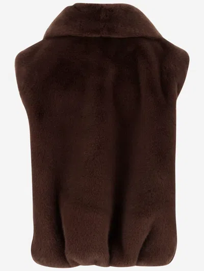 Pinko Brown Polyester Clothing Jackets In Brown