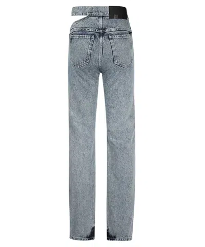 Msgm Cut-out Straight-leg Jeans In Blue