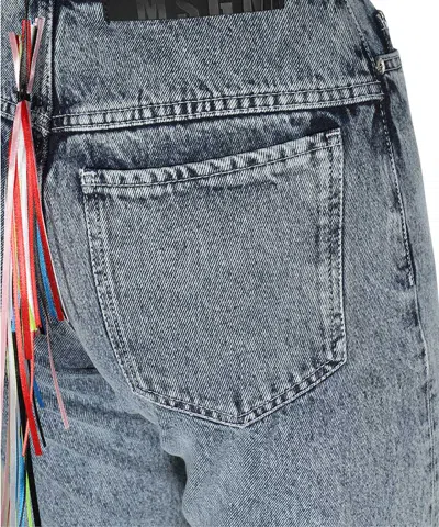 Msgm Cut-out Straight-leg Jeans In Blue