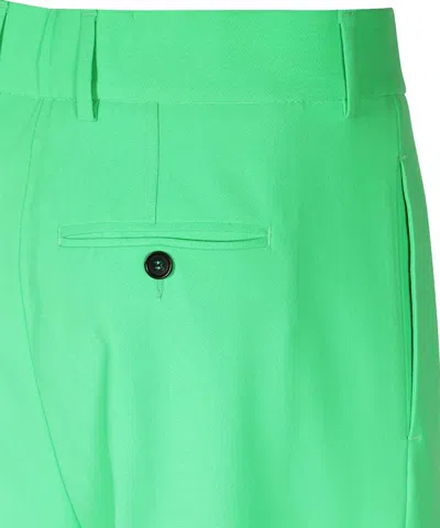 Msgm Virgin Wool Trousers In Green
