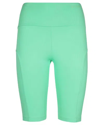 Msgm Logo-print High-waist Shorts In Green