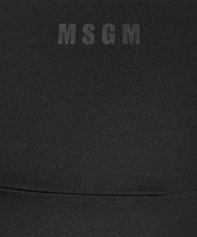 Msgm Logo Print Shorts In Black