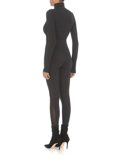 Wolford Seamless Fitted Turtleneck Long-sleeved Top In Black