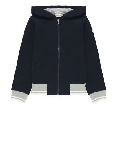 Moncler Cotton Logoed Sweatshirt In Black