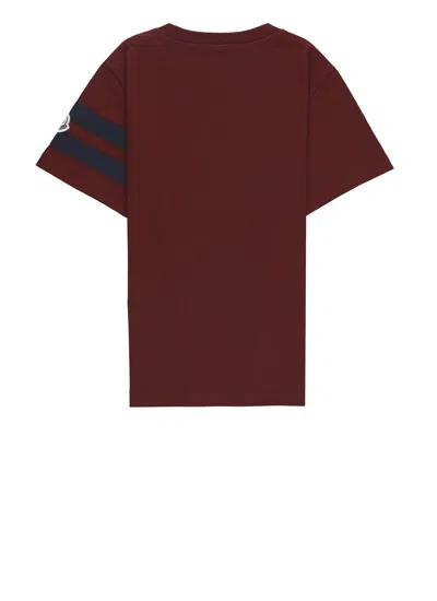 Moncler Cotton T-shirt In Burgundy