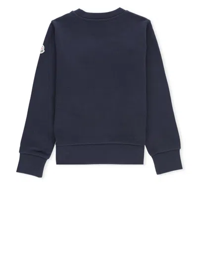 Moncler Cotton Sweatshirt In Blue