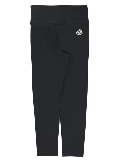 Moncler Leggings With Logo In Black