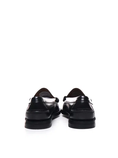 Sebago Slip-on Black Leather Moccasins With Cut-out Detail